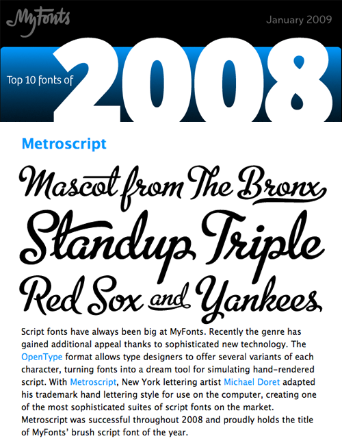 My: Top 10 fonts of 2008 Fonts